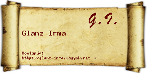 Glanz Irma névjegykártya